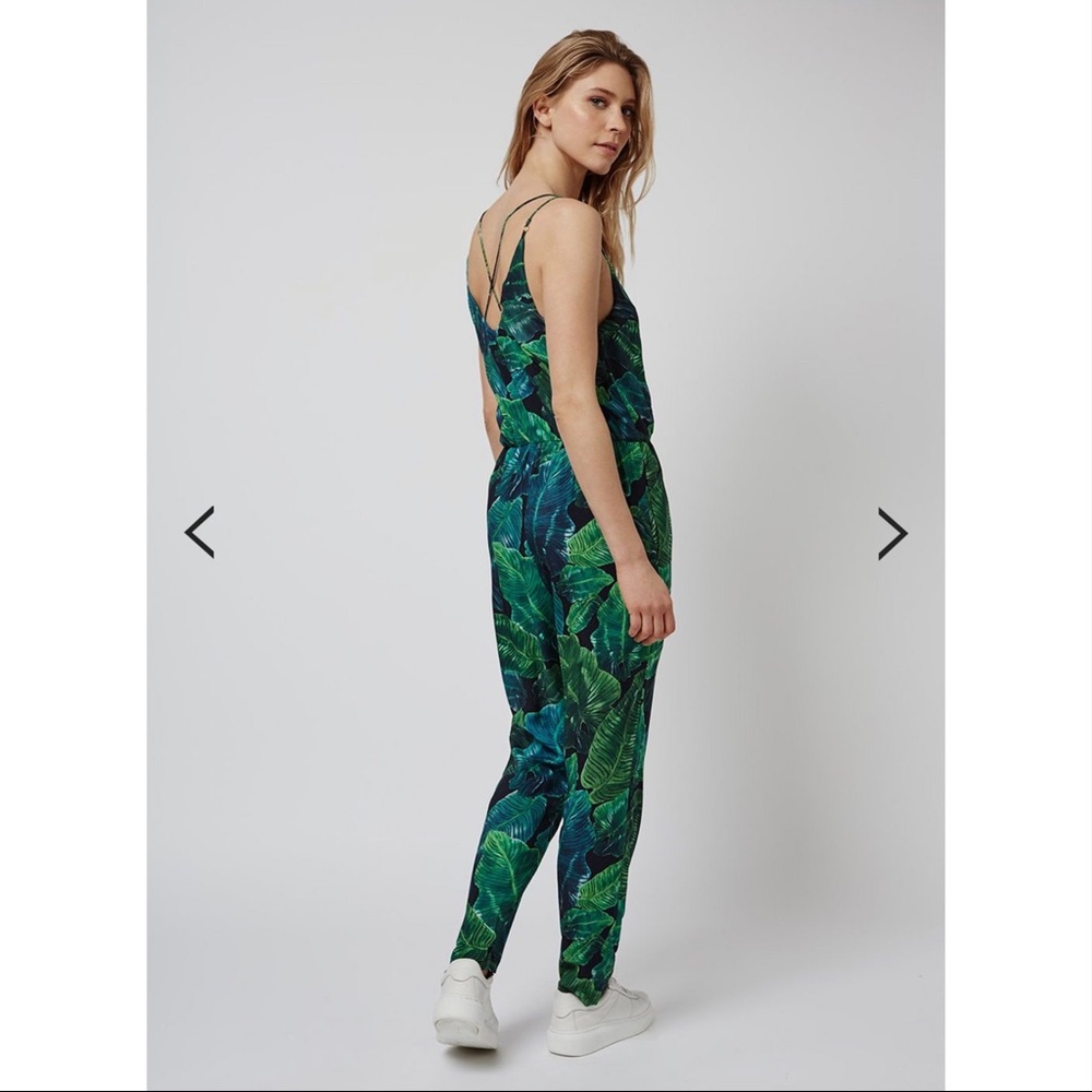 Topshop Palm Leaf Print Jumpsuit